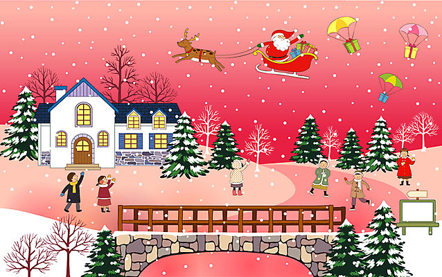 EPS 나무 식물 계절 여자 기념일 남자 어린이 백그라운드 크리스마스 겨울 일러스트 난간 주택 선물 사람 소녀 소년 여러명 야외 건물 선물상자 산타클로스 교회 설원 루돌프 스케이트 눈 표지판 즐거움 썰매 낙하산 빙판 얼음판 가교 어린이만 겨울배경 국내일러스트 자연요소 건축물 감정 스포츠용품 다수 종교건축 날씨 사슴 알림판 눈_날씨 이벤트 상자 얼음 파일형식 벡터