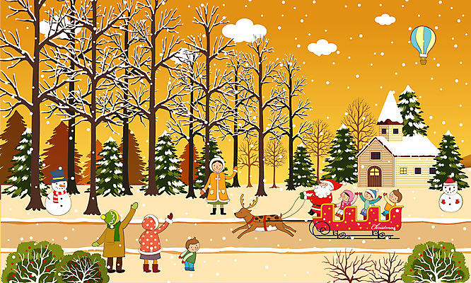 EPS 나무 식물 구름 계절 여자 기념일 남자 길 어린이 백그라운드 크리스마스 겨울 일러스트 눈사람 주택 사람 소녀 소년 여러명 야외 건물 산타클로스 설원 루돌프 숲 즐거움 썰매 마차 눈길 어린이만 겨울배경 국내일러스트 자연요소 건축물 감정 교통수단 다수 사슴 눈_날씨 이벤트 파일형식 벡터
