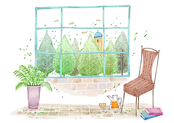 PSD 나무 식물 건축물 사계절 계절 건축 화분 백그라운드 의자 일러스트 창문 자연 주전자 휴식 잔 실내 풍경 사람없음 건물 책 컵 여름 국내일러스트 식기 가구 컨셉 주방용품 내부 생태계 파일형식