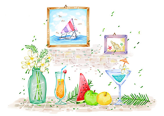 PSD 식물 사계절 계절 음식 액자 백그라운드 잎 과일 일러스트 자연 바람 유리병 잔 수박 실내 풍경 사람없음 컵 여름 꽃병 칵테일 사과 야자수잎 국내일러스트 자연요소 식기 꽃 병_용기 날씨 주류 내부 생태계 파일형식