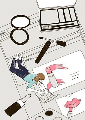 PSD 우먼라이프 라이프스타일 여자 엎드리기 라인일러스트 일러스트 한명 사람 20대 성인 취미 라이프 노트북 화장 화장품 립스틱 화장용품 웹서핑 마스카라 아이섀도 인터넷창 리뷰 여자만 여자한명만 성인여자만 청년만 청년여자만 성인한명만 청년여자한명만 성인여자한명만 성인만 국내일러스트 1 인터넷 모션 청년 생활 전자제품 뷰티 미용용품 파일형식