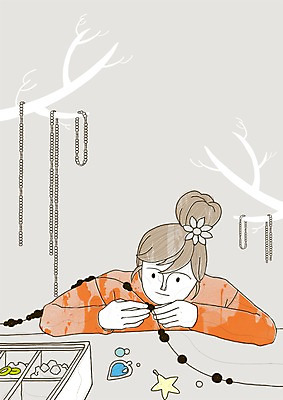 PSD 우먼라이프 라이프스타일 여자 라인일러스트 일러스트 목걸이 장신구 실내 한명 사람 20대 성인 취미 라이프 전시 묶기 집중 구슬 만들기 손재주 악세사리도구 핸드메이드 여자만 여자한명만 성인여자만 청년만 청년여자만 성인한명만 청년여자한명만 성인여자한명만 성인만 국내일러스트 1 컨셉 모션 청년 내부 생활 도구 파일형식