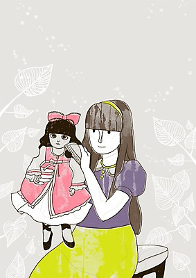 PSD 문양 우먼라이프 라이프스타일 여자 실루엣 어린이 인형 백그라운드 라인일러스트 일러스트 나뭇잎 실내 한명 사람 20대 성인 취미 라이프 장난감 머리빗 구체관절인형 인형놀이 여자만 여자한명만 국내일러스트 1 잎 놀이 촬영기법 청년 내부 생활 미용용품 파일형식