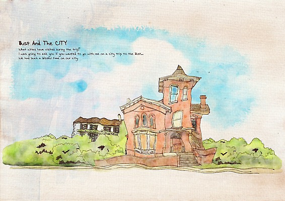 PSD 건축물 현대건축 백그라운드 라인일러스트 일러스트 창문 하늘 출입구 수채화 주택 풍경 사람없음 야외 건물 도시 숲 별장 그림 기하학 3층 국내일러스트 건축 무늬 층 파일형식