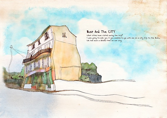 PSD 구름 건축물 현대건축 백그라운드 라인일러스트 일러스트 하늘 수채화 주택 풍경 사람없음 야외 건물 담장 도시 그림 기하학 연립주택 국내일러스트 자연요소 건축 무늬 파일형식