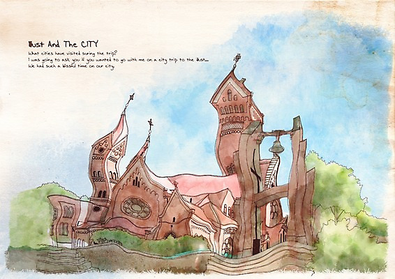 PSD 나무 식물 구름 건축물 건축 기독교 종교 백그라운드 십자가 고건축 라인일러스트 일러스트 종교건축 하늘 수채화 풍경 사람없음 야외 건물 성당 교회 계단 도시 숲 그림 기하학 국내일러스트 자연요소 무늬 파일형식