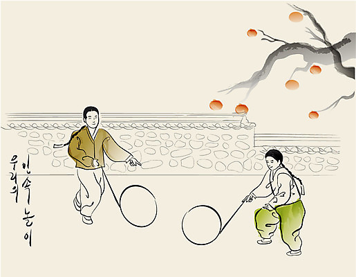 EPS 나무 한국문화 한국전통 열매 남자 어린이 백그라운드 과일 일러스트 놀이 감 사람 소년 야외 두명 가로 전통놀이 전통의상 한복 동양화 감나무 댕기머리 굴렁쇠 굴렁쇠굴리기 굴리기 남자만 어린이만 소년만 기와담장 국내일러스트 식물 동양문화 전통 헤어스타일 모션 한국 기와 미술 담장 놀이용품 파일형식 벡터