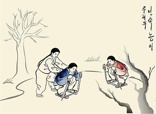 EPS 나무 한국문화 한국전통 계절 남자 어린이 백그라운드 겨울 일러스트 놀이 한국 사람 소년 야외 가로 세명 전통놀이 전통의상 한복 동양화 썰매 댕기머리 썰매타기 얼음판 남자만 어린이만 소년만 겨울배경 국내일러스트 식물 동양문화 전통 헤어스타일 아시아 미술 얼음 파일형식 벡터