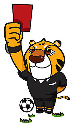 EPS 동물 직업 척추동물 캐릭터 한마리 육지동물 스포츠 동물캐릭터 일러스트 홍보캐릭터 축구공 포유류 경고 잔디 사람없음 레포츠 운동 갈색 구기 축구 호랑이 심판 스포츠캐릭터 호랑이캐릭터 2010년 경인년 판결 퇴장 레드카드 반칙 일러캐릭터 식물 1 컬러 공 축구용품 레저 건강 카드_놀이용품 연도 파일형식 벡터
