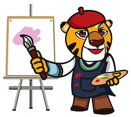 EPS 동물 직업 척추동물 캐릭터 한마리 육지동물 예술 동물캐릭터 일러스트 홍보캐릭터 포유류 애니멀프린트 미술 사람없음 갈색 앞치마 물감 미술도구 붓 호랑이 팔레트 이젤 그림 작품 호랑이캐릭터 캔버스 화가 2010년 경인년 화판 일러캐릭터 1 컬러 문화예술 연도 오브젝트 파일형식 벡터