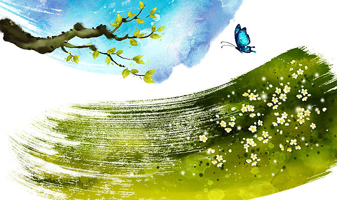 PSD 나무 식물 문양 계절 꽃 나비 곤충 캘리배경 백그라운드 꽃밭 일러스트 캘리그라피 붓터치 나뭇잎 초원 사람없음 가로 봄 공백 나뭇가지 번짐 봄배경 국내일러스트 동물 잎 파일형식 효과