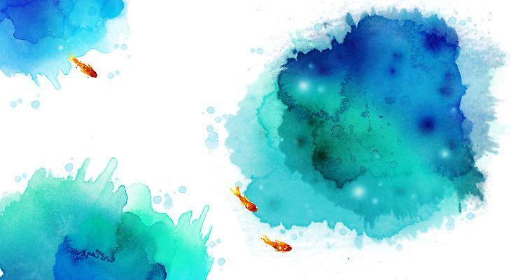 PSD 문양 컬러 캘리배경 백그라운드 일러스트 캘리그라피 붓터치 어류 사람없음 가로 파란색 수중 수영 공백 금붕어 번짐 국내일러스트 수중동물 수상스포츠 파일형식 효과