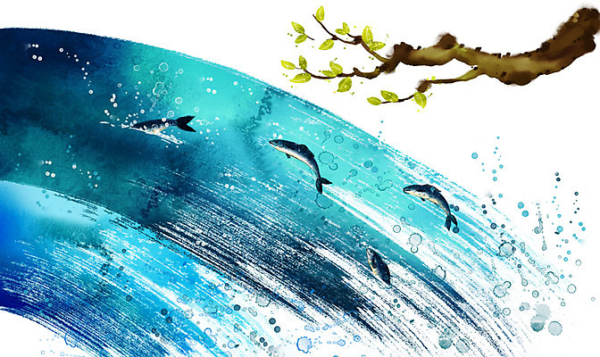 PSD 나무 식물 문양 캘리배경 백그라운드 일러스트 캘리그라피 붓터치 나뭇잎 어류 사람없음 가로 강 공백 물방울 나뭇가지 개울 역동적 번짐 국내일러스트 컨셉 잎 수중동물 파일형식 효과