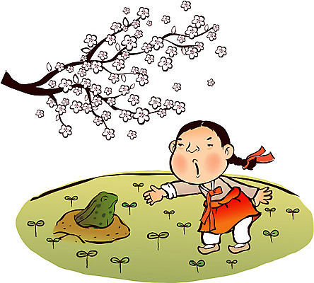 EPS 나무 식물 여자 꽃 일러스트 청소년 꽃나무 개구리 양서류 한명 사람 초원 야외 10대 새싹 벚꽃 벚나무 전통의상 한복 절기 댕기머리 짚신 경칩 여자만 여자한명만 십대만 십대여자만 십대여자한명만 국내일러스트 동물 1 한국전통 전통 헤어스타일 계절 신발 전통소품 파일형식 벡터