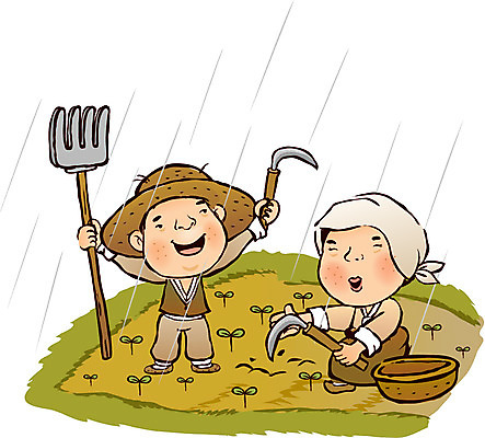 EPS 모자 부부 커플 계절 여자 남자 밭 농업 일러스트 두건 사람 야외 두명 바구니 새싹 농사 봄 농촌 시골 봄비 비 농부 전통의상 한복 농기구 빗방울 절기 농어촌캐릭터 낫 가래 곡우 농작 국내일러스트 자연요소 식물 직업 한국전통 전통 잡화 산업 관계 날씨 비_날씨 산업캐릭터 파일형식 벡터