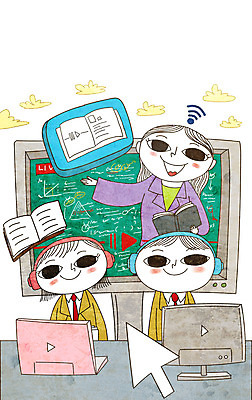 전신 PSD 학생 여자 남자 교복 일러스트 청소년 수업 모바일 책 세명 노트북 컴퓨터 디지털 교사 회색 마우스 책상 방송 온라인강의 사회적거리두기 온택트 랜선라이프 국내일러스트 직업 라이프스타일 옷 교육 캠페인 컬러 가구 사람 전자제품 컴퓨터용품 강의 파일형식 언택트