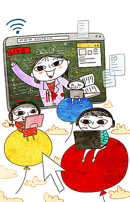 전신 PSD 구름 학생 여자 남자 어린이 일러스트 수업 모바일 여러명 노트북 디지털 교사 방송 풍선 온라인강의 사회적거리두기 온택트 랜선라이프 국내일러스트 자연요소 직업 라이프스타일 교육 캠페인 다수 사람 전자제품 강의 파일형식 언택트