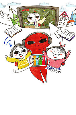 전신 PSD 학생 여자 남자 어린이 일러스트 수업 모바일 여러명 건물 책 빨간색 컴퓨터 연필 디지털 교사 방송 온라인강의 사회적거리두기 온택트 랜선라이프 국내일러스트 직업 라이프스타일 건축물 교육 캠페인 컬러 다수 학용품 사람 전자제품 필기구 강의 파일형식 언택트