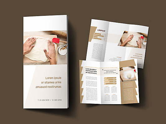 템플릿 표지디자인 손 표지 ZIP 내지 리플렛 3단접지 요리 팜플렛 신체부위 갈색 반죽 밀가루 인디자인 INDD 이미지템플릿 컬러 사람 가루 파일형식