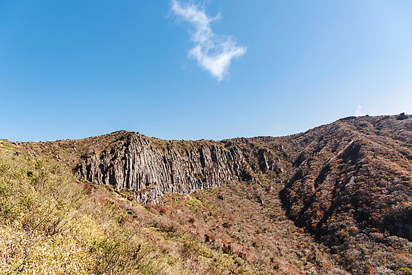 포토 JPG 주간 구름 여행 단풍 자연 하늘 단풍나무 한국 풍경 사람없음 야외 관광지 제주도 가을 숲 한라산 국내여행 제주도여행 영실탐방로 병풍바위 국내포토 자연요소 나무 계절 아시아 잎 산 바위_돌 생태계 파일형식 탐방로