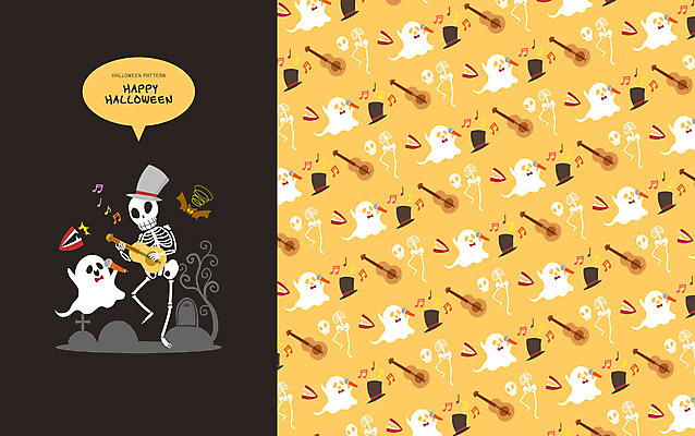 PSD 모자 음악 패턴 일러스트 해골 사람없음 검은색 할로윈 패턴백그라운드 유령 바이올린 마이크 박쥐 틀니 국내일러스트 잡화 컬러 음향기기 백그라운드 무늬 포유류 현악기 문화예술 뼈 치아 파일형식