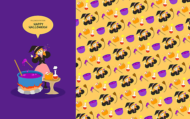PSD 패턴 일러스트 사람없음 보라색 할로윈 패턴백그라운드 솥 잼 먹기 시험관 마녀 만들기 국내일러스트 컬러 백그라운드 무늬 모션 주방용품 실험기구 소스_음식 파일형식