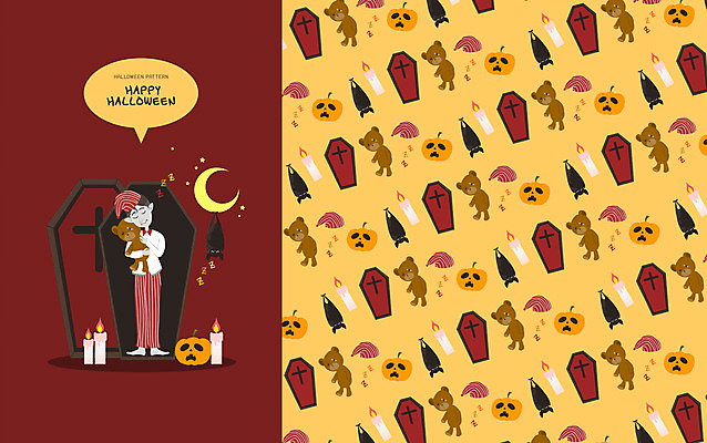 PSD 패턴 일러스트 촛불 호박 사람없음 빨간색 곰인형 할로윈 패턴백그라운드 잠 낮잠 관 박쥐 흡혈귀 드라큘라 잭오랜턴 국내일러스트 인형 컬러 백그라운드 무늬 채소 초 포유류 파일형식