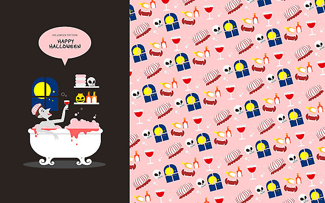 PSD 남자 분홍색 패턴 일러스트 사람없음 와인 검은색 목욕 할로윈 패턴백그라운드 보름달 흡혈귀 드라큘라 국내일러스트 컬러 백그라운드 무늬 주류 사람 청결 달 파일형식
