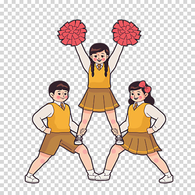 전신 편집 편집이미지 여자 남자 교복 포즈 응원 모션 청소년 누끼 세명 수능 치어리더 PNG 편집소스 옷 사람 시험 파일형식