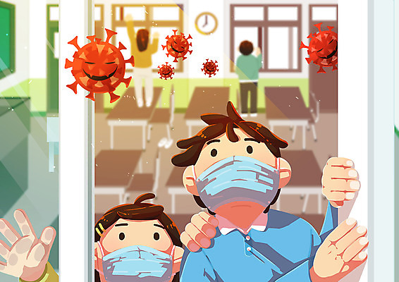 PSD 여자 교육 남자 어린이 의자 일러스트 학교 마스크 여러명 상반신 오픈 바이러스 사회이슈 책상 방역 에듀 에듀케이션 환기 스쿨팩 코로나바이러스 포스트코로나 델타변이바이러스 위드코로나 국내일러스트 가구 다수 컨셉 사람 파일형식