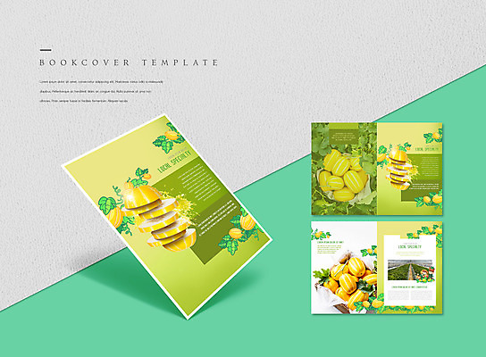 PSD 템플릿 표지디자인 북디자인 출판디자인 표지 ZIP 내지 리플렛 북커버 팜플렛 사람없음 초록색 특산물 슬라이스 참외 참외밭 이미지템플릿 컬러 밭 과일 파일형식