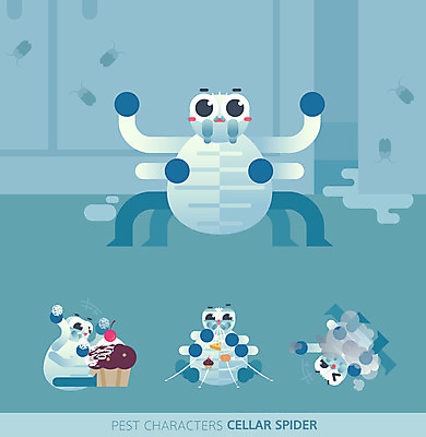 캐릭터 여러마리 일러스트 사람없음 파란색 세트 귀여움 해충 거미줄 먼지 곤충캐릭터 뒹굴 먼지거미 일러캐릭터 AI파일 컬러 다수 곤충 컨셉 벌레 거미 파일형식 벡터