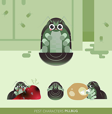 캐릭터 여러마리 일러스트 공 사람없음 초록색 세트 귀여움 알 해충 곤충캐릭터 숨김 썩음 쥐며느리 일러캐릭터 AI파일 컬러 다수 곤충 컨셉 벌레 파일형식 벡터