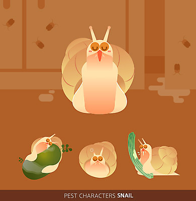 캐릭터 여러마리 일러스트 안기 사람없음 세트 갈색 귀여움 해충 먹기 달팽이 곤충캐릭터 숨기 일러캐릭터 AI파일 컬러 다수 곤충 컨셉 모션 연체동물 벌레 파일형식 벡터