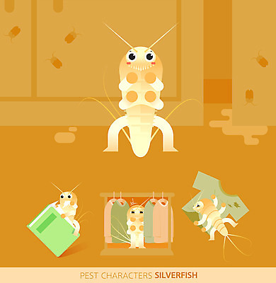 캐릭터 옷 종이 여러마리 일러스트 사람없음 세트 귀여움 주황색 해충 먹기 곤충캐릭터 찢어짐 숨기 좀벌레 일러캐릭터 AI파일 컬러 다수 곤충 컨셉 모션 벌레 파일형식 벡터