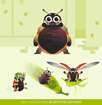 캐릭터 여러마리 일러스트 사람없음 초록색 세트 귀여움 해충 완두콩 곤충캐릭터 납치 이십팔점박이무당벌레 일러캐릭터 AI파일 컬러 다수 곤충 컨셉 콩 범죄 벌레 무당벌레 파일형식 벡터