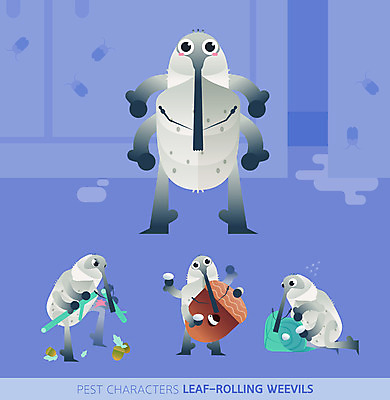 캐릭터 여러마리 일러스트 나뭇잎 사람없음 파란색 세트 귀여움 알 손상 구멍 해충 도토리 곤충캐릭터 숨김 거위벌레 일러캐릭터 AI파일 컬러 다수 곤충 컨셉 잎 견과류 벌레 파일형식 벡터