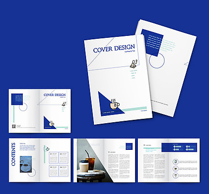 템플릿 ZIP 커피 리플렛 휴식 팜플렛 사람없음 파란색 카페 홍차 티백 인디자인 INDD 이미지템플릿 음료 컬러 컨셉 차_음료 상점 파일형식