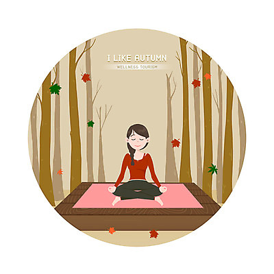 전신 PSD 나무 여자 낙엽 일러스트 요가 한명 사람 갈색 가을 원형 명상 여자한명만 웰니스투어 차분 국내일러스트 도형 식물 1 웰빙 계절 컬러 여행 컨셉 잎 신조어 여자만 파일형식
