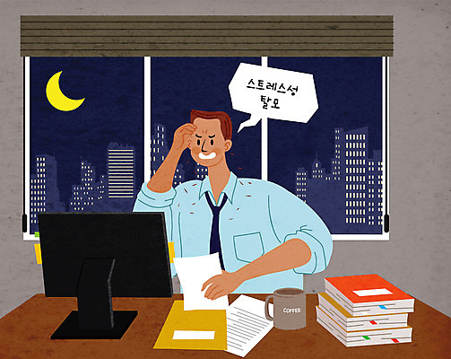 남자 일러스트 회사 스트레스 한명 상반신 성인 업무 직장인 비즈니스맨 야근 탈모 성인남자한명만 국내일러스트 AI파일 직업 1 비즈니스 사람 작업 증상 남자한명만 성인남자만 파일형식 벡터