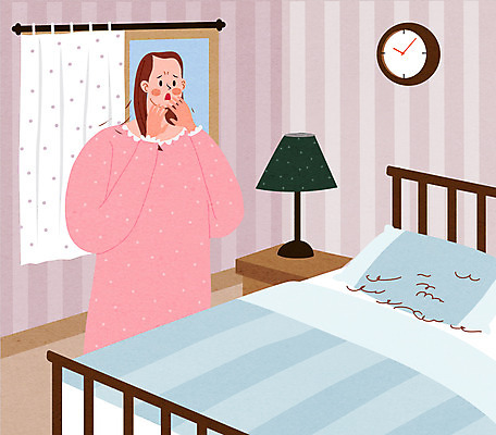 여자 일러스트 아침 한명 상반신 성인 놀람 방 침대 예방 헤어관리 탈모 탈모클리닉 성인여자한명만 국내일러스트 AI파일 주간 1 감정 가구 표정 사람 뷰티 클리닉 증상 여자한명만 성인여자만 파일형식 벡터