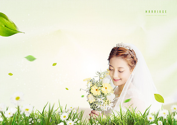 PSD 편집이미지 여자 꽃 행복 신부 부케 웨딩드레스 결혼 잎 한명 잔디 상반신 20대 성인 연두색 기쁨 한국인 성인여자한명만 이미지편집 식물 1 드레스 감정 꽃다발 사람 동양인 이벤트 청년 초록색 여자한명만 성인여자만 파일형식