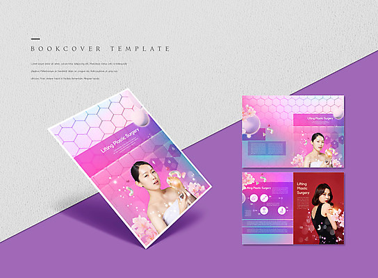 PSD 템플릿 표지디자인 북디자인 출판디자인 여자 표지 꽃 ZIP 내지 리플렛 분홍색 북커버 팜플렛 20대 성인 세명 보라색 한국인 성형수술 모래시계 리프팅 의료성형뷰티 성인여자만 이미지템플릿 식물 모래 시계 컬러 사람 동양인 청년 수술 여자만 성인만 파일형식