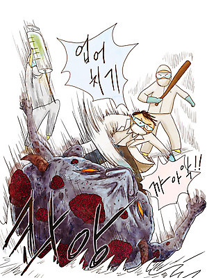 전신 PSD 남자 일러스트 주사기 성인 세명 의료진 방망이 던지기 바이러스 질병 사회이슈 감염 전염 유도 박테리아 구타 몬스터 백신 신종바이러스 업어치기 이슈 인플루엔자 진압 코로나바이러스 팬데믹 질병관리청 델타변이바이러스 국내일러스트 직업 컨셉 의학 의료기기 모션 사람 격투기 폭행 파일형식