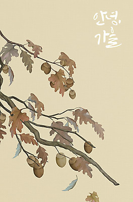 PSD 나무 식물 계절 낙엽 일러스트 글자캘리그라피 사람없음 갈색 가을 나뭇가지 도토리 국내일러스트 컬러 잎 캘리그라피 견과류 파일형식