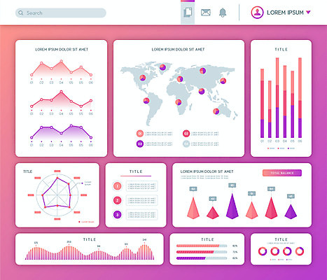 선 분홍색 지도 일러스트 수치 그래프 사람없음 인포그래픽 정보 막대그래프 심플 원그래프 엘리먼트 곡선그래프 국내일러스트 AI파일 컬러 파일형식 벡터