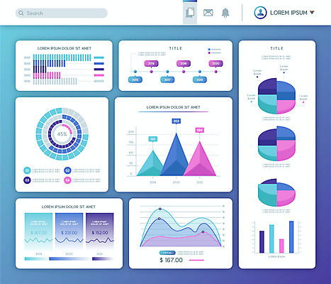 선 일러스트 수치 그래프 사람없음 파란색 인포그래픽 정보 막대그래프 심플 원그래프 엘리먼트 곡선그래프 국내일러스트 AI파일 컬러 파일형식 벡터