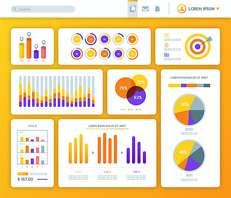선 일러스트 수치 그래프 사람없음 노란색 인포그래픽 정보 막대그래프 심플 원그래프 엘리먼트 곡선그래프 국내일러스트 AI파일 컬러 파일형식 벡터