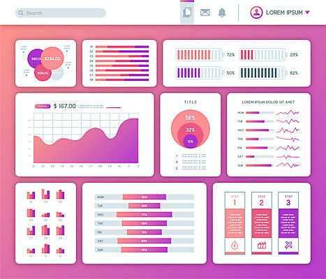 선 분홍색 일러스트 수치 그래프 사람없음 인포그래픽 정보 막대그래프 심플 원그래프 엘리먼트 곡선그래프 국내일러스트 AI파일 컬러 파일형식 벡터