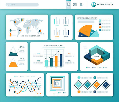 선 지도 일러스트 수치 그래프 사람없음 파란색 인포그래픽 정보 막대그래프 심플 원그래프 엘리먼트 곡선그래프 국내일러스트 AI파일 컬러 파일형식 벡터